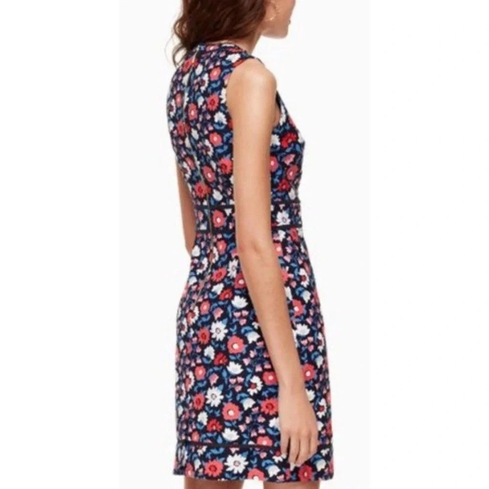 Kate Spade Shore Thing Daisy Jacquard Sheath Dress‎ Floral Embroidered Lace Sz 0